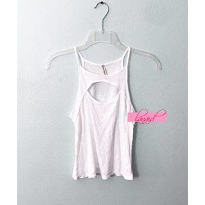 NEW LF Emma & Sam Cut-Out Slub Tank Ivory Cutout White Burnout Sleeveless Top XS